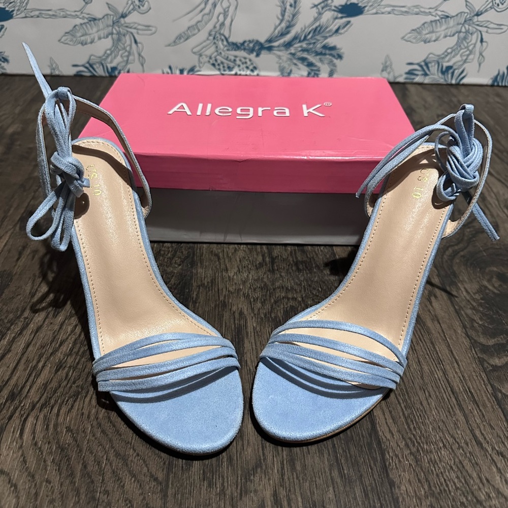 Allegra K Light Blue Strappy Heels